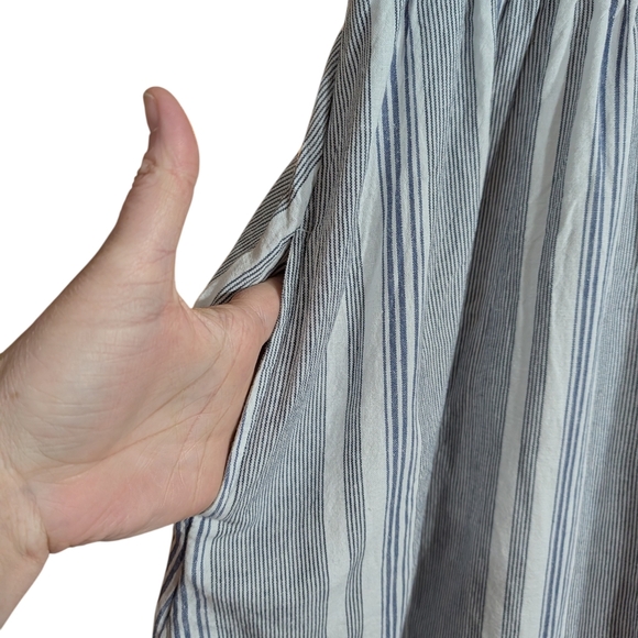 🌊 a.n.a Blue & White Stripe Button Front Midi Dress - NWT | Size Medium - Picture 5 of 10